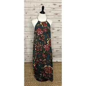 kimono maxi dress black V Neck Venetian Maxi Dress Side Slit Black Small